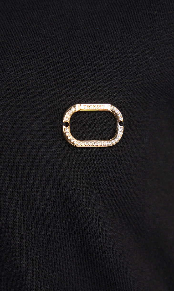 T-SHIRT ΜΕ ΤΟΥΛΙ (BLACK) TWINSET MILANO