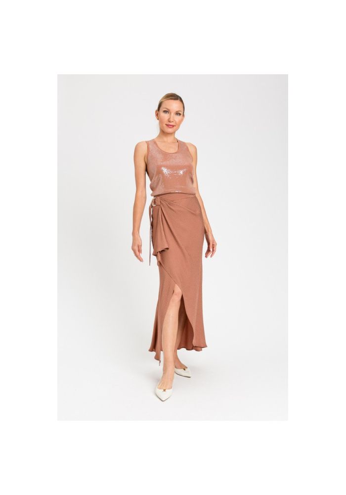 ΠΛΕΚΤΟ ΤΟΠ ΜΕ ΠΑΓΙΕΤΑ (MOCHA) TWINSET