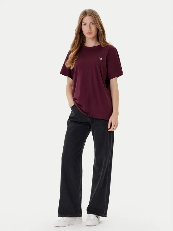 T-SHIRT ΜΕ ΠΛΑΚΑ ΣΤΡΑΣ ΟΒΑΛ Τ TWINSET