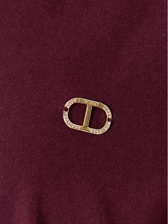 T-SHIRT ΜΕ ΠΛΑΚΑ ΣΤΡΑΣ ΟΒΑΛ Τ TWINSET