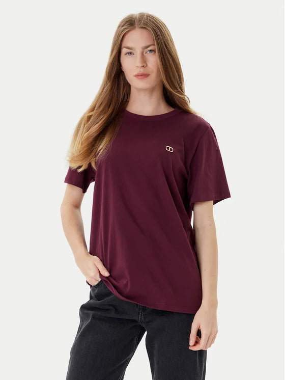 T-SHIRT ΜΕ ΠΛΑΚΑ ΣΤΡΑΣ ΟΒΑΛ Τ TWINSET