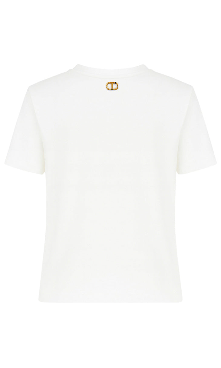 T-SHIRT ΜΕ ΔΙΑΦΑΝΟ ΦΙΟΓΚΟ TWINSET MILANO
