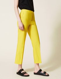 CROPPED ΠΑΝΤΕΛΟΝΙ ΠΟΠΛΙΝΑ (YELLOW) TWINSET SUMMER SALES 60% 11