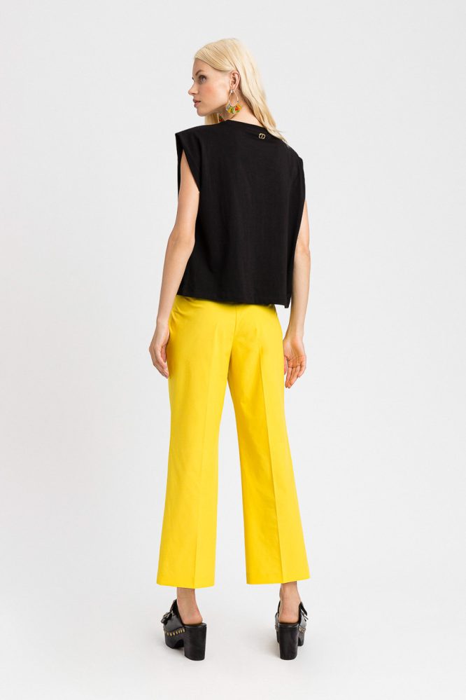 CROPPED ΠΑΝΤΕΛΟΝΙ ΠΟΠΛΙΝΑ (YELLOW) TWINSET SUMMER SALES 60% 8