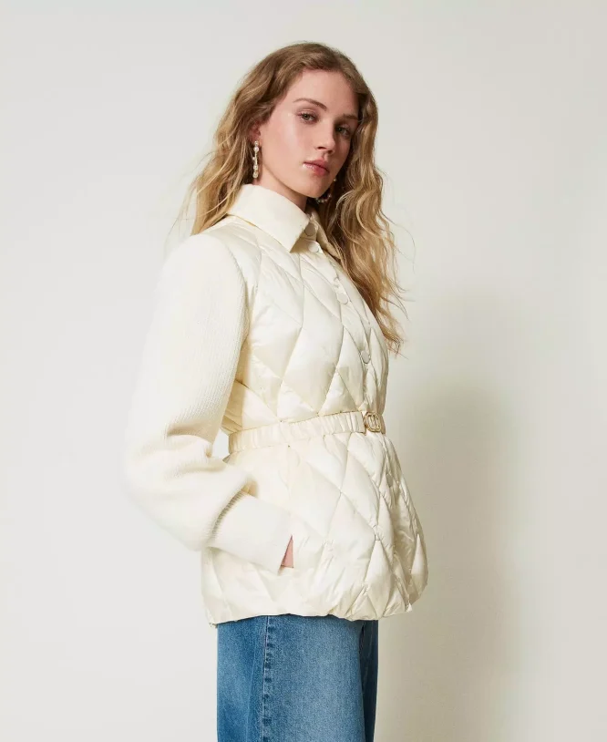 ΚΑΠΙΤΟΝΕ PUFFER JACKET ΜΕ ΠΛΕΚΤΑ ΜΑΝΙΚΙΑ TWINSET new arrivals 5