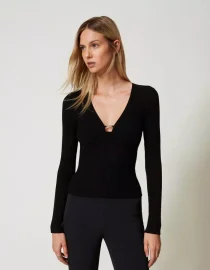 ΠΛΕΚΤΗ ΜΠΛΟΥΖΑ (BLACK) TWINSET ΝΕΕΣ ΑΦΙΞΕΙΣ 9