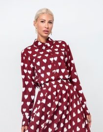 SUSANNE MIDI ΦΟΥΣΤΑ  (BURGUNDY HEARTS) MAMOUSH new arrivals 2