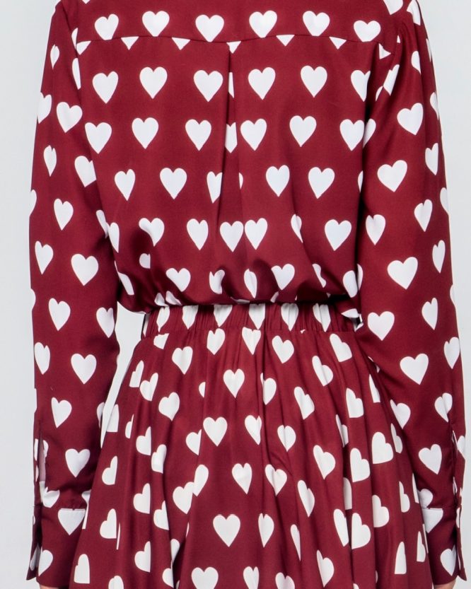 SUSANNE MIDI ΦΟΥΣΤΑ  (BURGUNDY HEARTS) MAMOUSH new arrivals 7