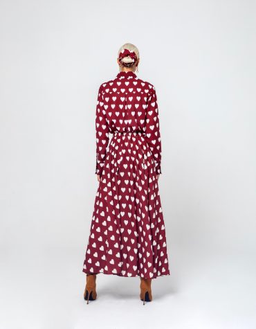 SUSANNE MIDI ΦΟΥΣΤΑ  (BURGUNDY HEARTS) MAMOUSH new arrivals 2