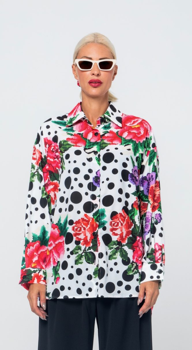 SOFI OVERSIZED ΠΟΥΚΑΜΙΣΟ (WHITE/POLKA DOT) MAMOUSH new arrivals 3