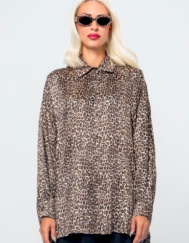 VICTORIA OVERSIZED ΠΟΥΚΑΜΙΣΟ (ANIMAL PRINT) MAMOUSH new arrivals