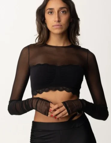 LENA CROPPED TOP ΑΠΟ ΤΟΥΛΙ ANIYE BY new arrivals 2