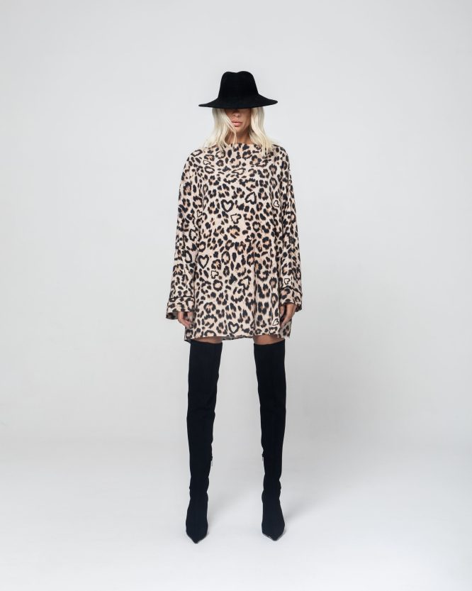 ALEXIS OVERSIZED ΚΟΝΤΟ ΦΟΡΕΜΑ (ANIMAL PRINT) MAMOUSH new arrivals 7