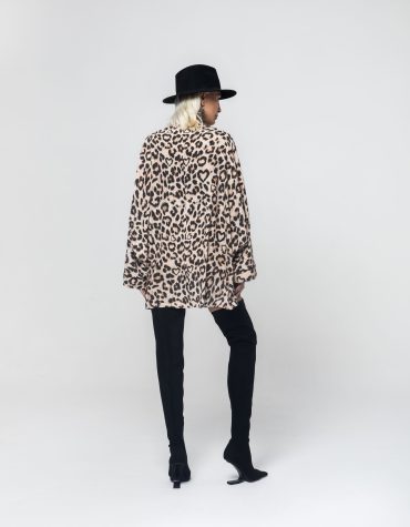 ALEXIS OVERSIZED ΚΟΝΤΟ ΦΟΡΕΜΑ (ANIMAL PRINT) MAMOUSH BLOUSES 2