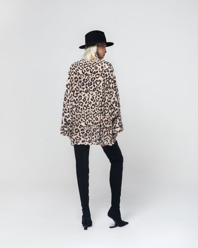 ALEXIS OVERSIZED ΚΟΝΤΟ ΦΟΡΕΜΑ (ANIMAL PRINT) MAMOUSH new arrivals 4