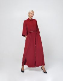 MARITA ΜΑΚΡΥ ΣΕΜΙΖΙΕ ΦΟΡΕΜΑ (BURGUNDY) MAMOUSH new arrivals 7