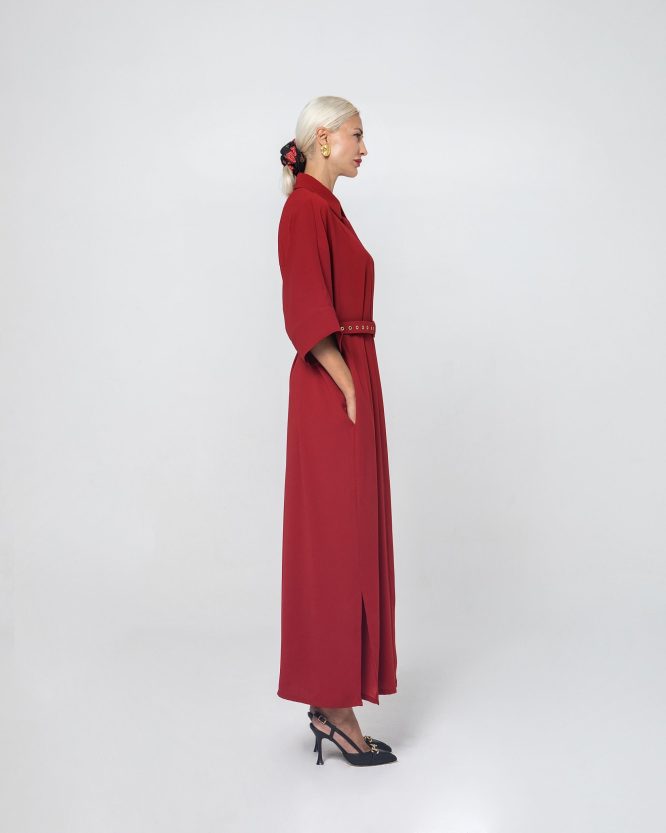 MARITA ΜΑΚΡΥ ΣΕΜΙΖΙΕ ΦΟΡΕΜΑ (BURGUNDY) MAMOUSH new arrivals 5