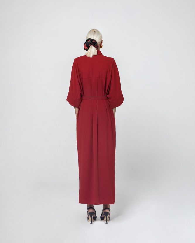 MARITA ΜΑΚΡΥ ΣΕΜΙΖΙΕ ΦΟΡΕΜΑ (BURGUNDY) MAMOUSH new arrivals 4