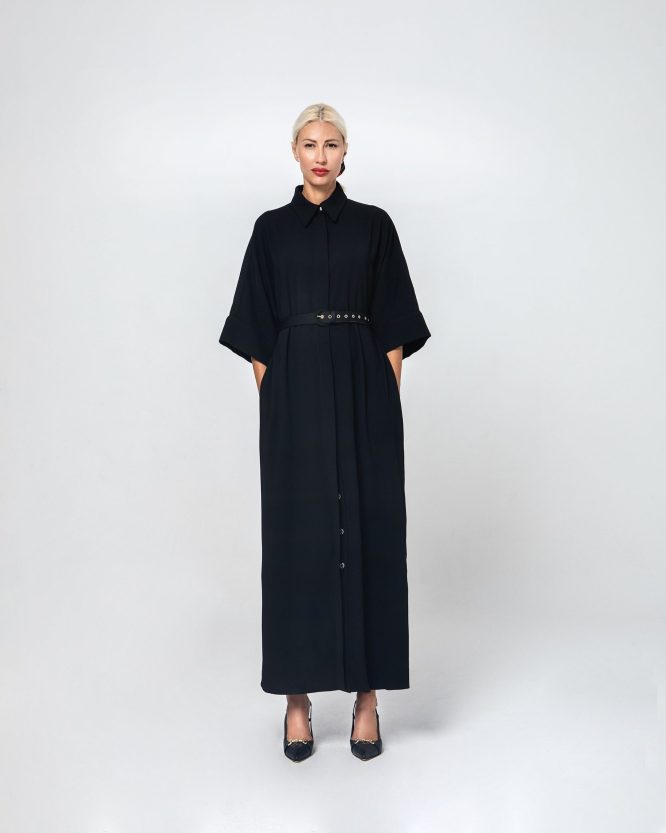 MARITA ΜΑΚΡΥ ΣΕΜΙΖΙΕ ΦΟΡΕΜΑ (BLACK) MAMOUSH new arrivals 4