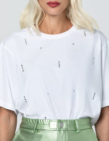 PENNY TEES ΜΕ ΣΤΡΑΣ (WHITE) MAMOUSH new arrivals