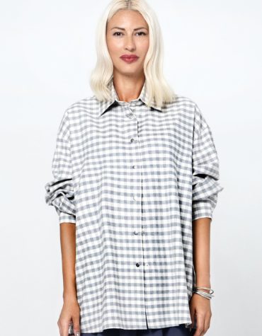 GLORIA OVERSIZE ΚΑΡΟ ΠΟΥΚΑΜΙΣΟ (GRAY) MAMOUSH SHIRTS