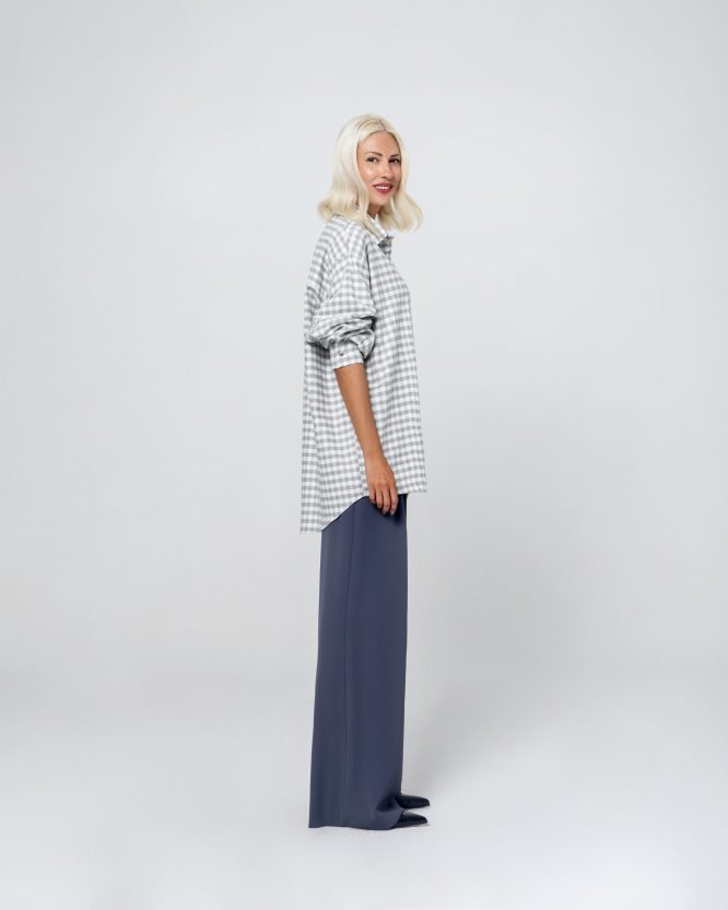 GLORIA OVERSIZE ΚΑΡΟ ΠΟΥΚΑΜΙΣΟ (GRAY) MAMOUSH new arrivals 5