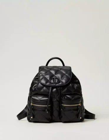 ΚΑΠΙΤΟΝΕ BACKPACK ΜΕ OVAL T (BLACK) TWINSET ΑΞΕΣΟΥΑΡ 2