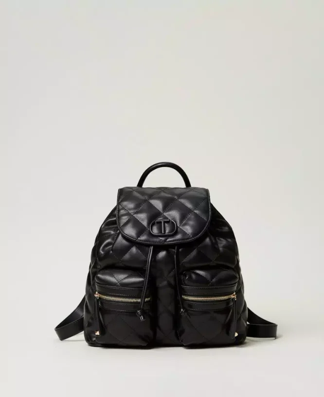 ΚΑΠΙΤΟΝΕ BACKPACK ΜΕ OVAL T (BLACK) TWINSET ΝΕΕΣ ΑΦΙΞΕΙΣ 4