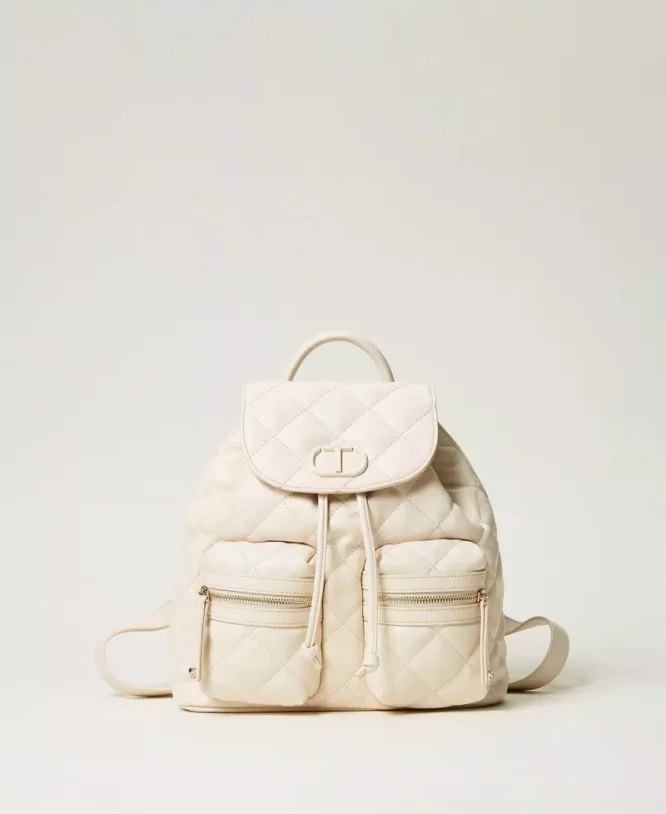 ΚΑΠΙΤΟΝΕ BACKPACK ΜΕ OVAL T (WHITE CREAM) TWINSET ΝΕΕΣ ΑΦΙΞΕΙΣ 3