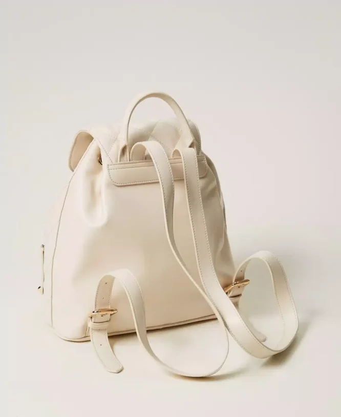 ΚΑΠΙΤΟΝΕ BACKPACK ΜΕ OVAL T (WHITE CREAM) TWINSET ΝΕΕΣ ΑΦΙΞΕΙΣ 5