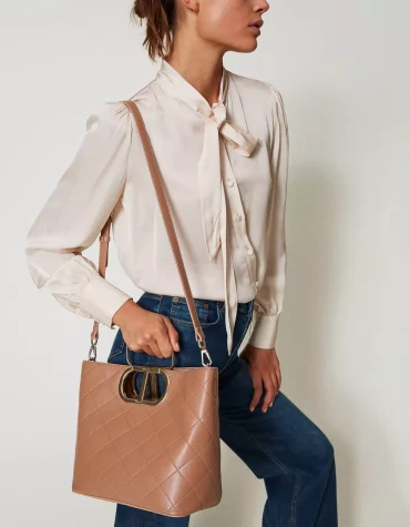 ΚΑΠΙΤΟΝΕ ΤΣΑΝΤΑ SHOPPER ‘LILA’ ΜΕ ΛΑΒΗ OVAL T TWINSET ACCESSORY 2