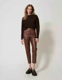 ΜΑΛΛΙΝΟ ΠΟΝΤΣΟ ΜΕ ΓΟΥΝΑ (CHOCOLATE MALT) TWINSET new arrivals