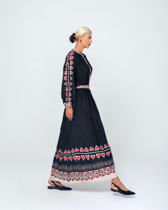 EMMY MAXI ΦΟΡΕΜΑ (BLACK HEARTS) MAMOUSH new arrivals 8