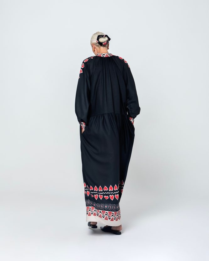 EMMY MAXI ΦΟΡΕΜΑ (BLACK HEARTS) MAMOUSH new arrivals 7