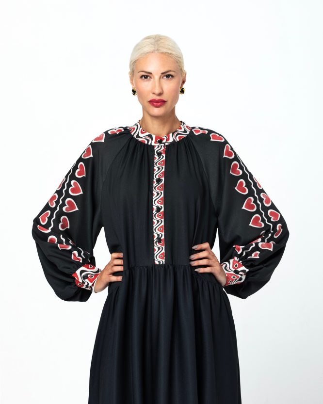 EMMY MAXI ΦΟΡΕΜΑ (BLACK HEARTS) MAMOUSH new arrivals 9