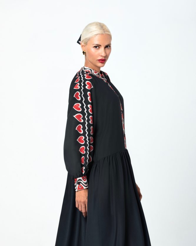 EMMY MAXI ΦΟΡΕΜΑ (BLACK HEARTS) MAMOUSH new arrivals 10