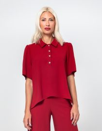 NORA ΜΠΛΟΥΖΑ ΜΕ ΧΡΥΣΑ ΚΟΥΜΠΙΑ (BURGUNDY) MAMOUSH BLOUSES 7