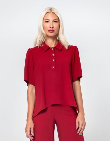 NORA ΜΠΛΟΥΖΑ ΜΕ ΧΡΥΣΑ ΚΟΥΜΠΙΑ (BURGUNDY) MAMOUSH new arrivals