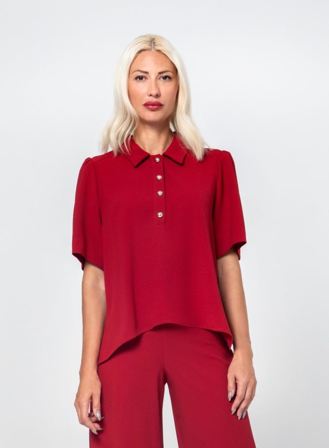 NORA ΜΠΛΟΥΖΑ ΜΕ ΧΡΥΣΑ ΚΟΥΜΠΙΑ (BURGUNDY) MAMOUSH BLOUSES 3