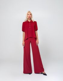 NORA ΜΠΛΟΥΖΑ ΜΕ ΧΡΥΣΑ ΚΟΥΜΠΙΑ (BURGUNDY) MAMOUSH new arrivals 2