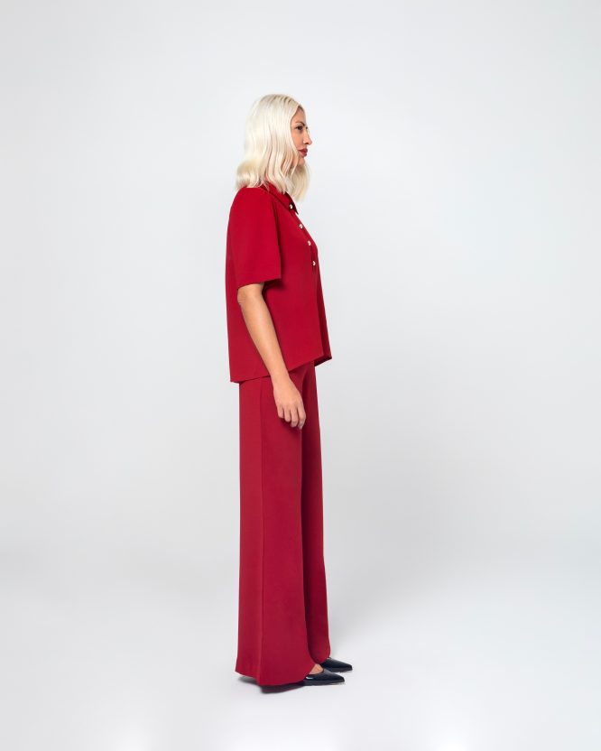 NORA ΜΠΛΟΥΖΑ ΜΕ ΧΡΥΣΑ ΚΟΥΜΠΙΑ (BURGUNDY) MAMOUSH new arrivals 5