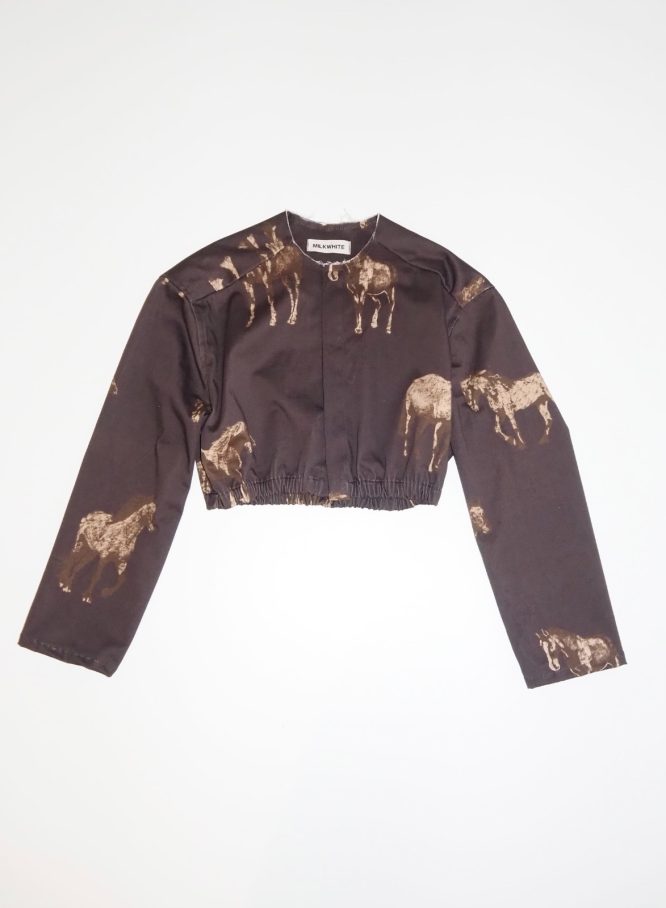 CROPPED JACKET (BROWN HORSES) MILKWHITE ΝΕΕΣ ΑΦΙΞΕΙΣ 3