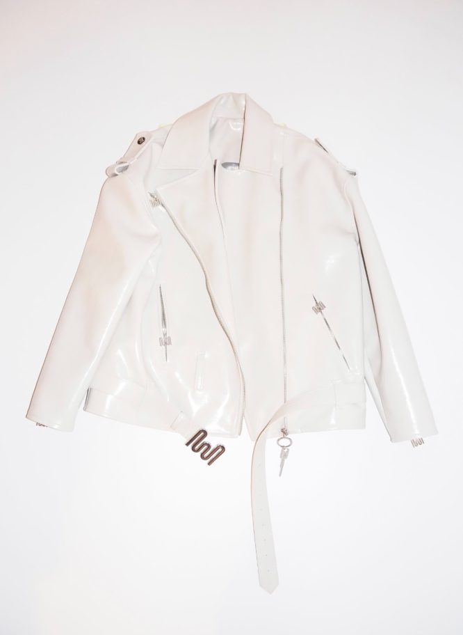 ΔΕΡΜΑΤΙΝΟ JACKET OVERSIZE (ICE) MILKWHITE new arrivals 6