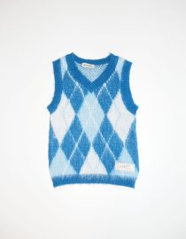 ΠΛΕΚΤΟ ΓΙΛΕΚΟ ΜΕ ΡΟΜΒΟΥΣ (BLUE) MILKWHITE VEST 9