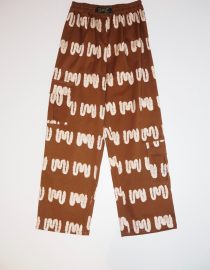 UNISEX CARGO ΠΑΝΤΕΛΟΝΙ (LOGO BROWN) MILKWHITE pants 4