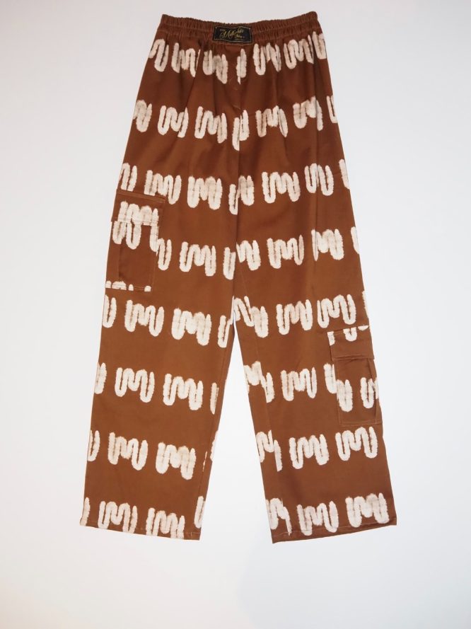 UNISEX CARGO ΠΑΝΤΕΛΟΝΙ (LOGO BROWN) MILKWHITE pants 3