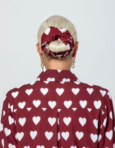 SCRUNCHIES (BURGUNDY HEARTS) MAMOUSH ΑΞΕΣΟΥΑΡ