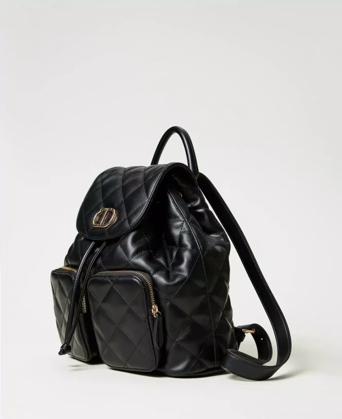 ‘AUDREY’ ΚΑΠΙΤΟΝΕ BACKPACK ΜΕ OVAL T (BLACK) TWINSET ΑΞΕΣΟΥΑΡ 5