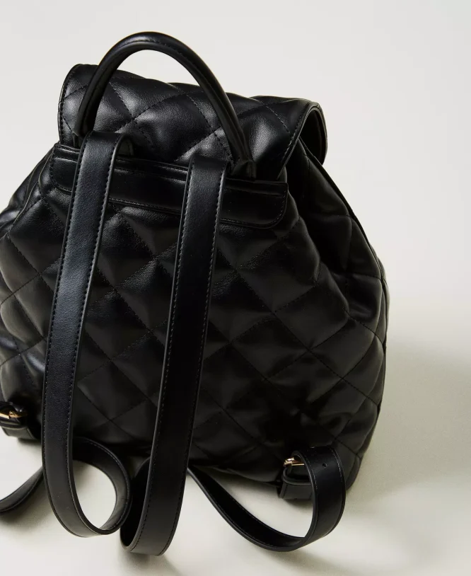 ‘AUDREY’ ΚΑΠΙΤΟΝΕ BACKPACK ΜΕ OVAL T (BLACK) TWINSET ΑΞΕΣΟΥΑΡ 6