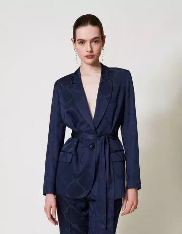 BLAZER JACKET ΜΕ ΤΥΠΟΜΑ ΟΒΑΛ Τ TWINSET ΝΕΕΣ ΑΦΙΞΕΙΣ